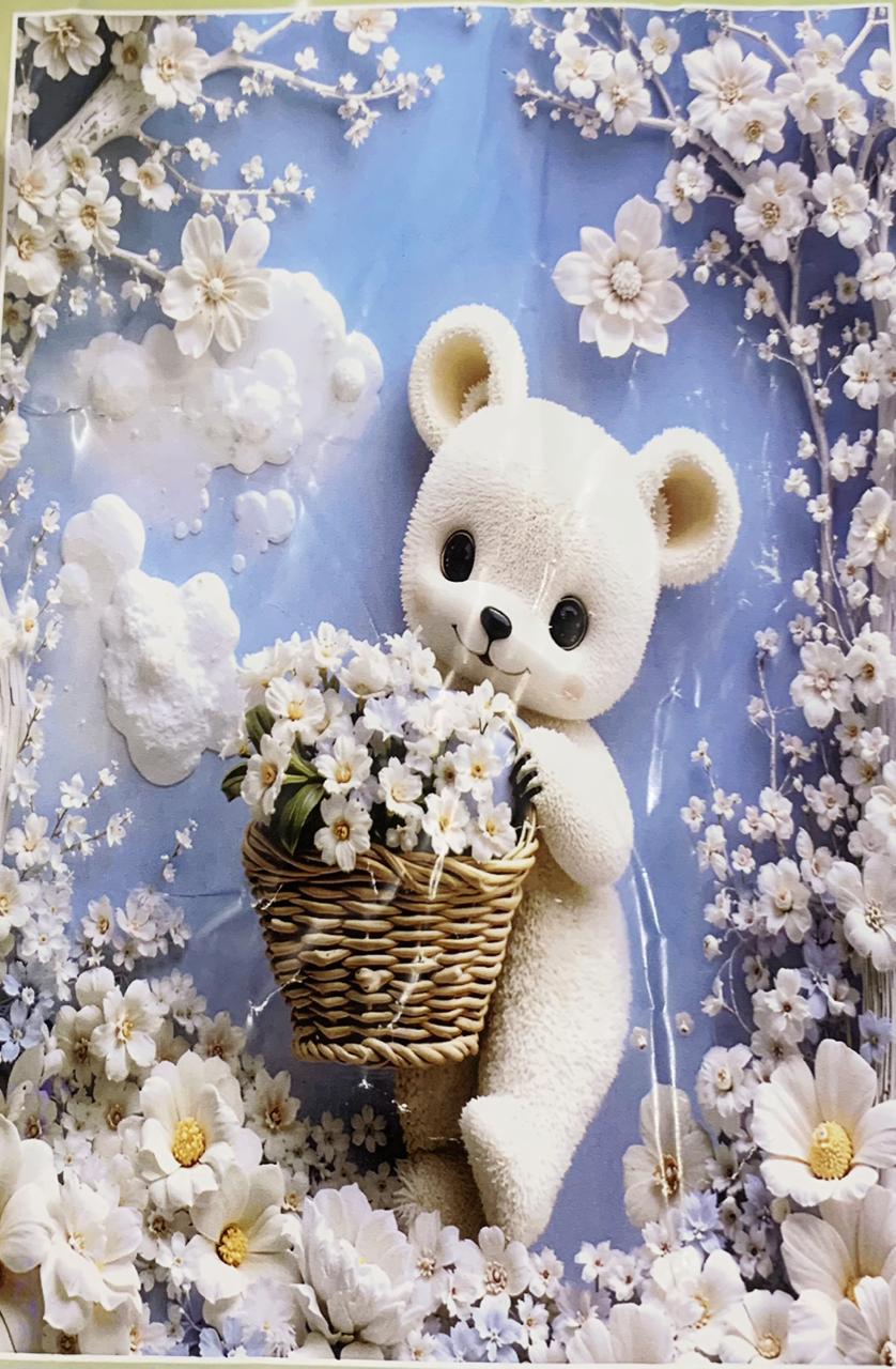 Comfort Shoppy Cotton King, Double Flat 400 TC 7D Digital Print Cartoon Bedsheet  (Pack of 1, Blue, White, Grey)