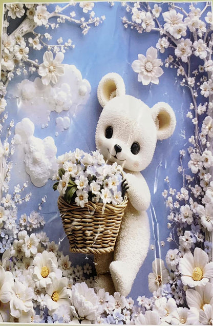 Comfort Shoppy Cotton King, Double Flat 400 TC 7D Digital Print Cartoon Bedsheet  (Pack of 1, Blue, White, Grey)