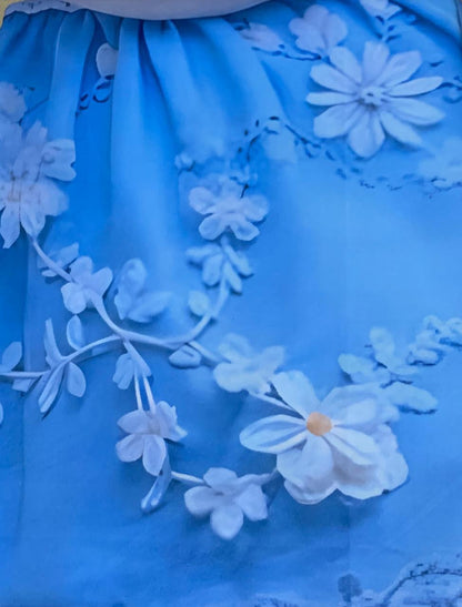 Comfort Shoppy Cotton King Flat 400 TC Cartoon 7D Digital Print Bedsheet  (Pack of 1, Blue, White, Pink)