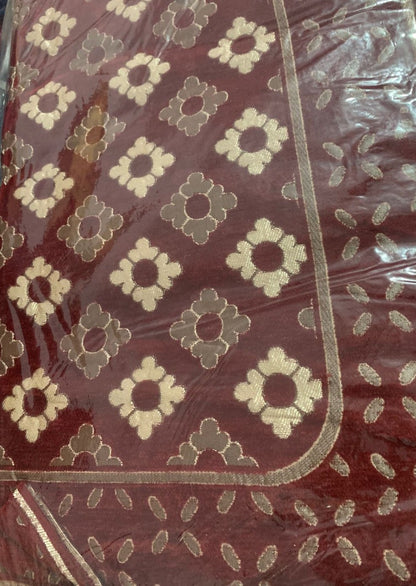 Comfort Shoppy 6 Seater Velvet Sofa Cover Set | Maroon | Sofa Cover for 3 Seater + 2 Chair