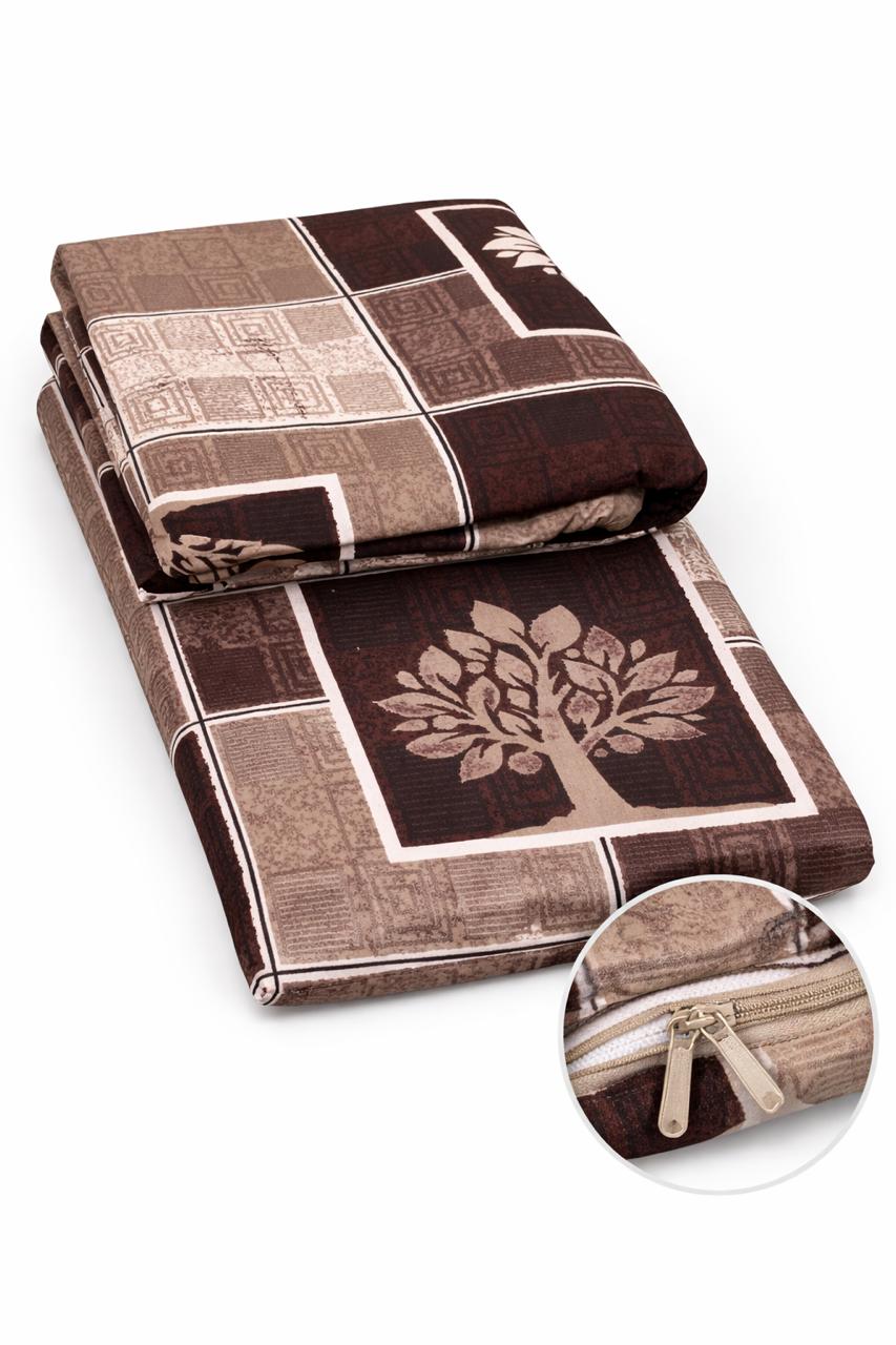 Comfort Shoppy Single Size Zippered Cotton Stretchable Mattress Cover (Brown, Beige, White)
