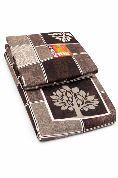 Comfort Shoppy Single Size Zippered Cotton Stretchable Mattress Cover (Brown, Beige, White)