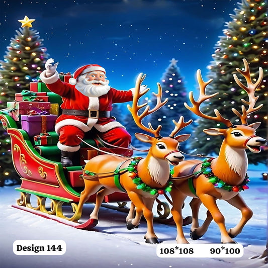 Comfort Shoppy Cotton Super King Flat 400 TC 7D Digital Bedsheet  (Pack of 1, White, Blue, Red)