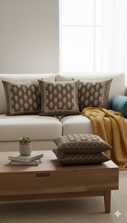 Comfort Shoppy Velvet Cushions Cover  (40 cm*40 cm, Pack of 5, Gold, Brown)