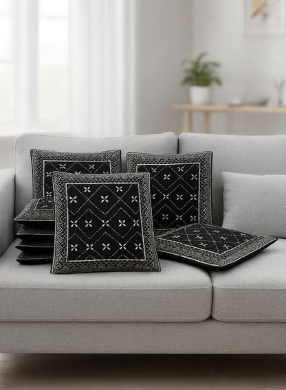 Comfort Shoppy Velvet Cushions Cover  (40 cm*40 cm, Pack of 5, Black)