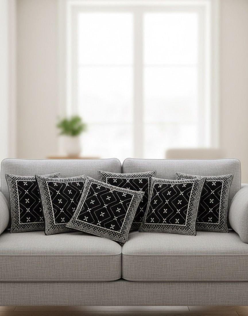 Comfort Shoppy Velvet Cushions Cover  (40 cm*40 cm, Pack of 5, Black)