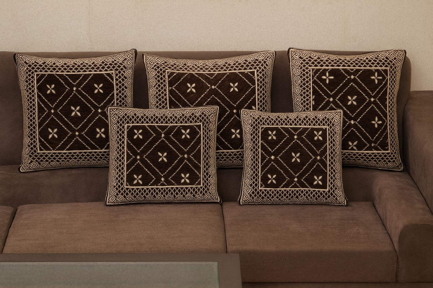 Comfort Shoppy Velvet Cushions Cover  (40 cm*40 cm, Pack of 4, Brown)