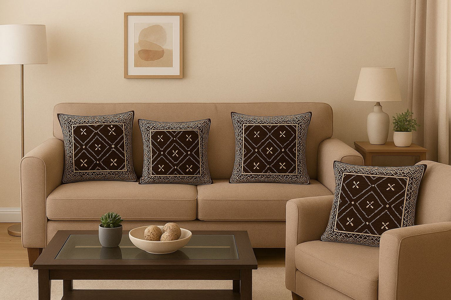 Comfort Shoppy Velvet Cushions Cover  (40 cm*40 cm, Pack of 4, Brown)