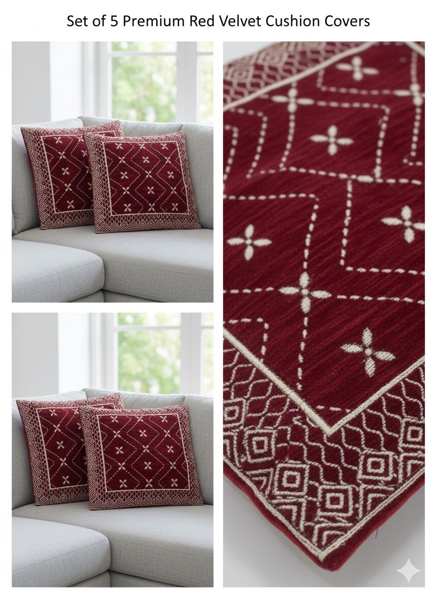 Comfort Shoppy Velvet Cushions Cover  (40 cm*40 cm, Maroon)