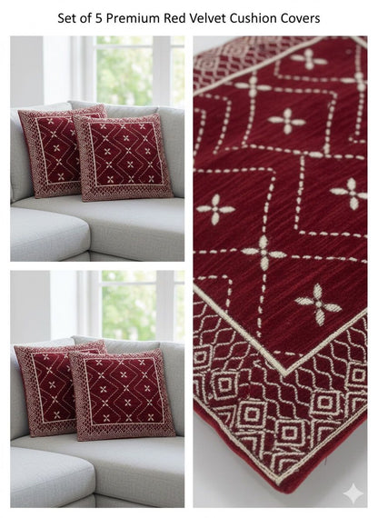 Comfort Shoppy Velvet Cushions Cover  (40 cm*40 cm, Maroon)