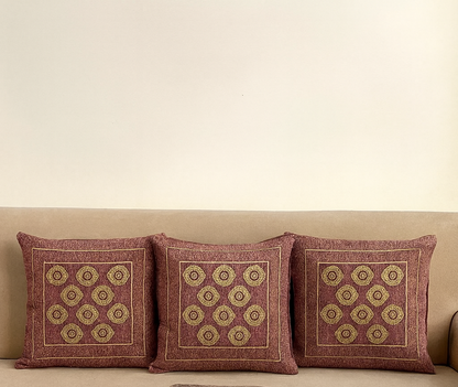 Comfort Shoppy Velvet Cushions Cover  (40 cm*40 cm, Pack of 5, Gold, Pink)