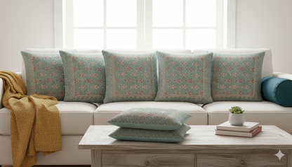Comfort Shoppy Velvet Cushions Cover  (40 cm*40 cm, Pack of 5, Gold, Green)