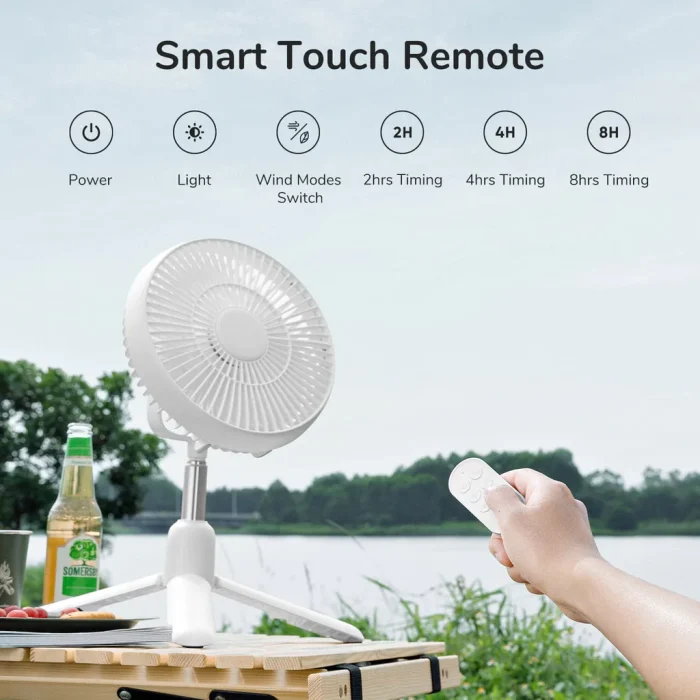 JISULIFE FA37 Rechargeable Fan With Remote Control